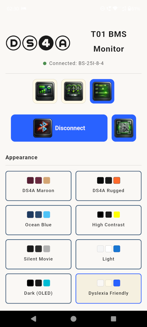 T01 BMS Monitor Theme Dyslexia Friendly